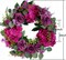 Artificial Purple Rose Wreath - 20 Inches Front Door Wreath with Hydrangea Leaves for Spring, Valentines, Mother's Day, Wedding & Home Decor